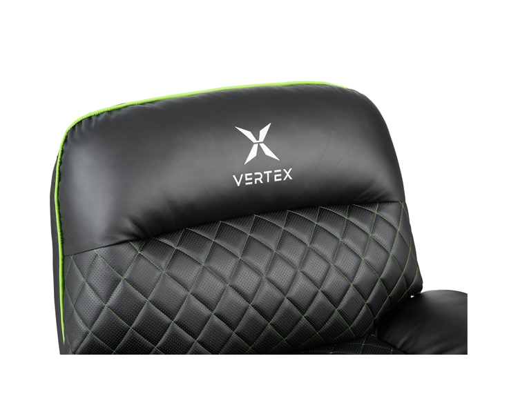 Gaming Chair: Vertex Throne Gaming Sofa Black/Green PVC